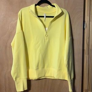Fabletics Abriella Half Zip Pullover Yellow size M
